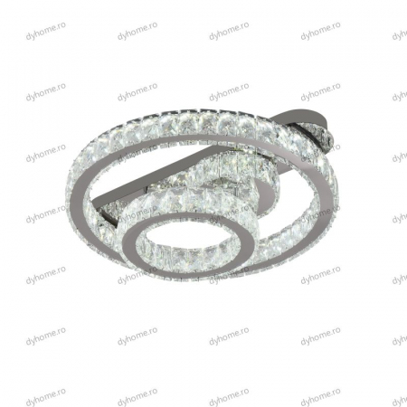 Lustra LED cristal circular design cu telecomanda, dimabila, 100W [4]