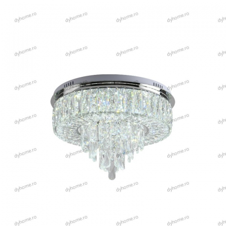 Lustra LED cristal circular design cu telecomanda, dimabila, 100W [5]