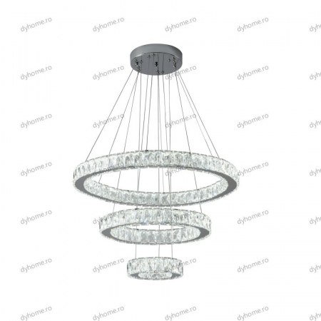 Lustra LED cristale circular design cu telecomanda, dimabila, 184W [4]