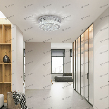 Lustra LED cristal circular design cu telecomanda, dimabila, 64W [1]