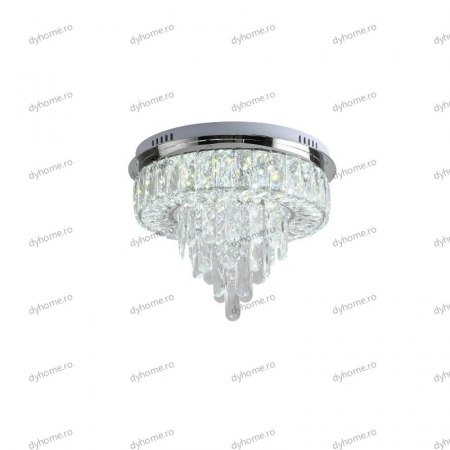 Lustra LED cristal circular design cu telecomanda, dimabila, 64W [5]