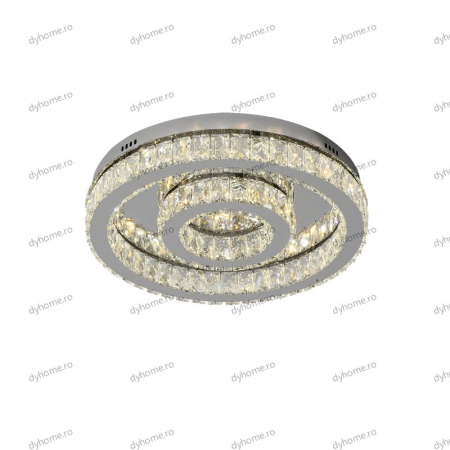 Lustra LED cristal circular design cu telecomanda, dimabila, 84W [3]