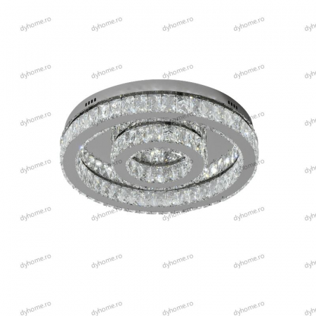 Lustra LED cristal circular design cu telecomanda, dimabila, 84W [4]