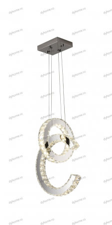 Lustra LED  cristal letter design O and C, telecomanda, dimabila, 50W [3]
