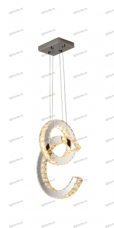 Lustra LED  cristal letter design O and C, telecomanda, dimabila, 50W [2]