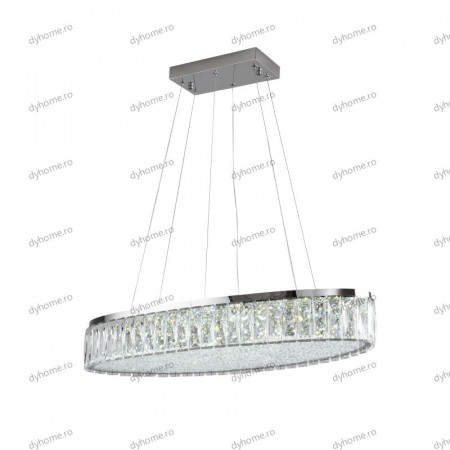 Lustra LED cristal oval design, 800mm, telecomanda, dimabila, 240W [4]