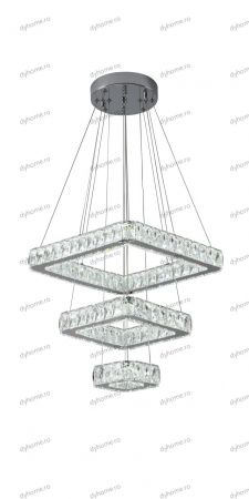 Lustra LED cristal patrat design cu telecomanda, dimabila, 140W [4]