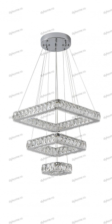 Lustra LED cristal patrat design cu telecomanda, dimabila, 140W [1]