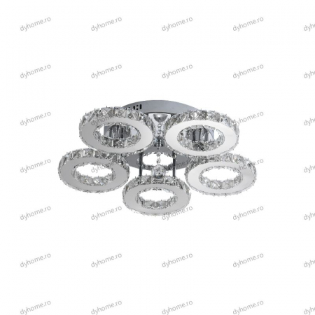 Lustra LED cristal circular design cu telecomanda, dimabila, 100W [1]