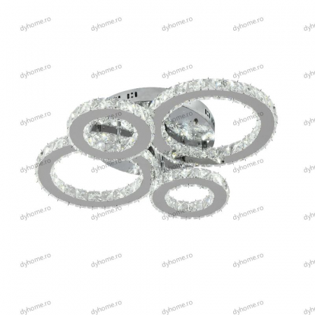 Lustra LED cristal circular design cu telecomanda, dimabila, 104W [4]