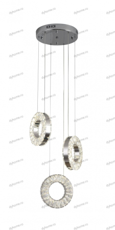 Lustra LED cristal circular design cu telecomanda, dimabila, 48W [3]