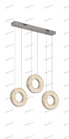 Lustra LED cristal circular design cu telecomanda, dimabila, 48W [2]