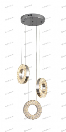 Lustra LED cristal circular design cu telecomanda, dimabila, 48W [2]
