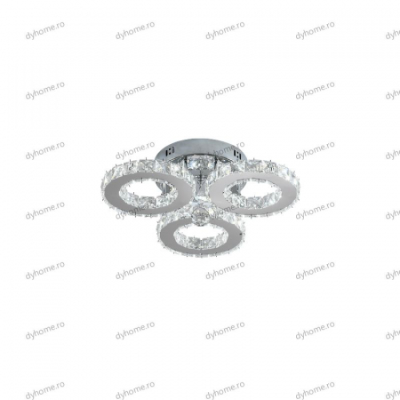 Lustra LED cristal circular ring design cu telecomanda, dimabila, 60W [4]