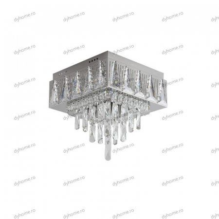 Lustra LED cristal patrat design cu telecomanda, dimabila, 72W [1]