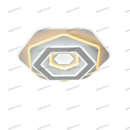 Lustra LED hexagon design alb cu telecomanda, dimabila, 204W [4]