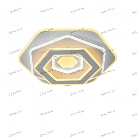 Lustra LED hexagon design alb cu telecomanda, dimabila, 204W [2]