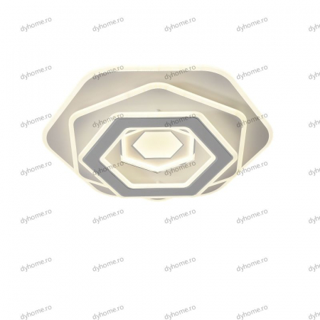 Lustra LED hexagon design alb cu telecomanda, dimabila, 256W [3]