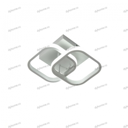 Lustra LED patrat design alb, 3 tipuri de lumina, 32W [4]