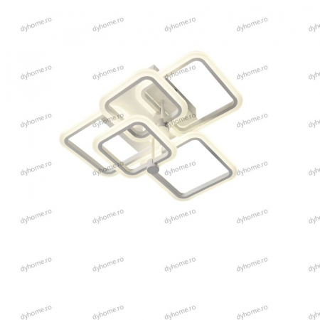 Lustra LED patrat design alb cu telecomanda, dimabila, 144W [3]