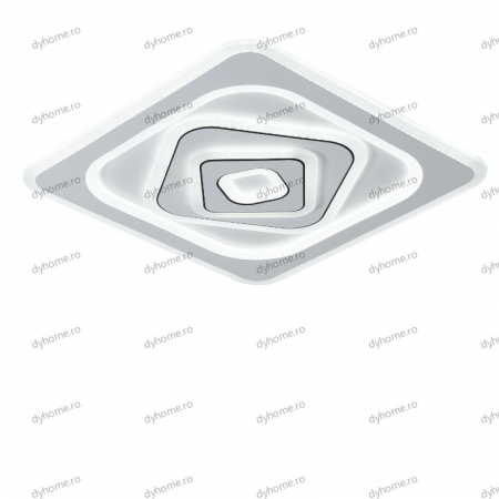 Corpuri De Iluminat - Lustra LED patrat design alb cu telecomanda, dimabila, 200W