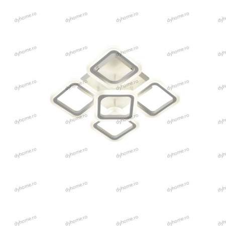 Lustra LED partrat design alb cu telecomanda, dimabila, 90W [3]