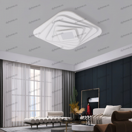 Corpuri De Iluminat - Lustra LED pătrat 3D design cu telecomanda, dimabila, 288W