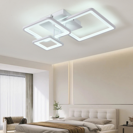 Lustra LED patrat design 6548-3 alb cu telecomanda, dimabila, 108W [2]