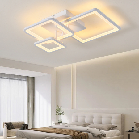 Lustra LED patrat design 6548-3 alb cu telecomanda, dimabila, 108W [1]