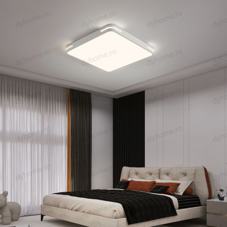 Lustra LED patrat design Alb cu telecomanda, dimabila, 126W [1]