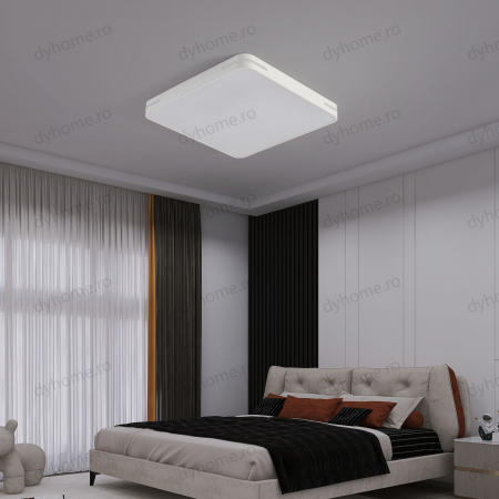 Lustra LED patrat design Alb cu telecomanda, dimabila, 126W [3]