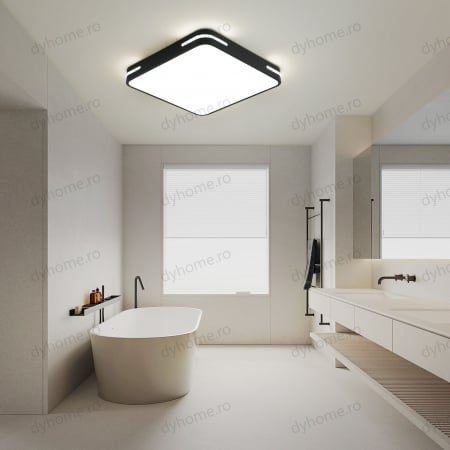 Lustra LED patrat design Negru si Alb, dimabila, 90W [1]