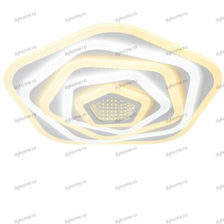 Lustra LED pentagon 3D design cu telecomanda, dimabila, 92W [4]