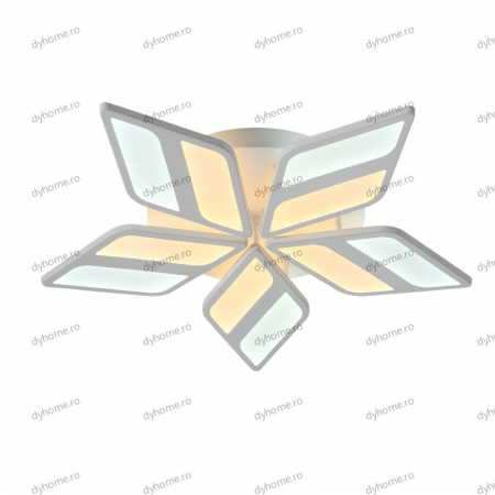 Lustra LED pentagram design alb cu telecomanda, dimabila, 200W [4]