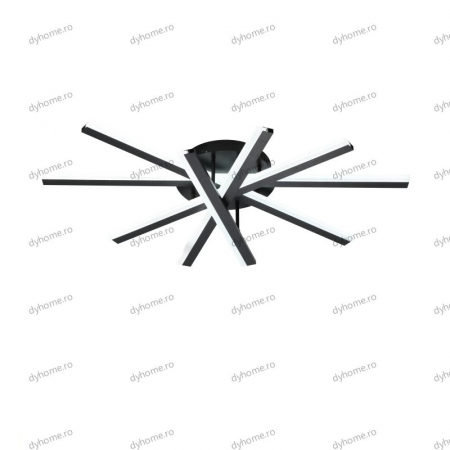 Lustra LED strip light negru cu telecomanda, dimabila, 140W [4]