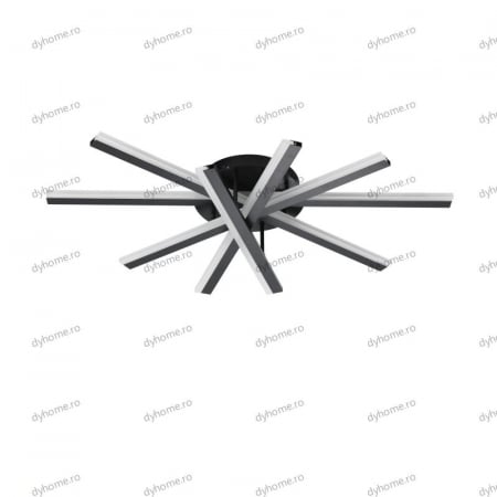 Lustra LED strip light negru cu telecomanda, dimabila, 140W [1]