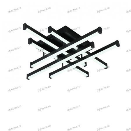 Lustra LED 6 linii design negru cu telecomanda, dimabila, 160W [4]