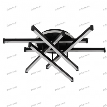 Lustra LED 6 linii design negru cu telecomanda, dimabila, 160W [1]