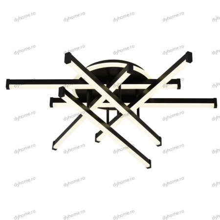 Lustra LED 6 linii design negru cu telecomanda, dimabila, 160W [3]