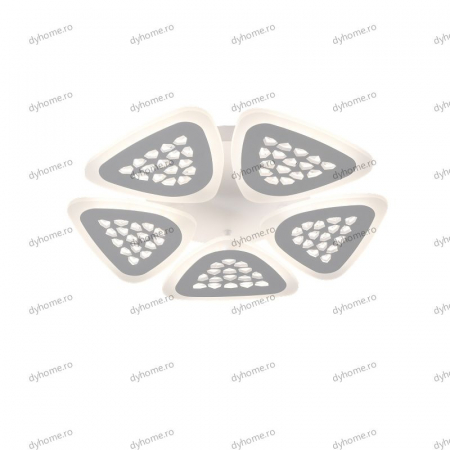 Lustra LED triunghi design alb cu telecomanda, dimabila, 80W [3]