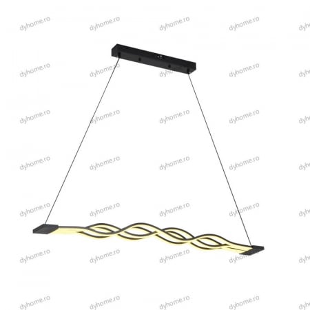 Lustra LED wave design negru cu telecomanda, dimabila, 160W [2]