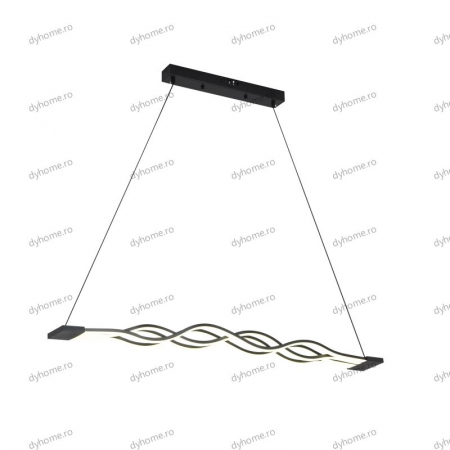 Lustra LED wave design negru cu telecomanda, dimabila, 160W [3]