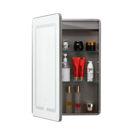 Oglindă Dulap LED Odin dreptunghiulară 50x70cm, ramă din aluminiu nichel, cu dezaburire si touch, 3 tipuri de lumina, IP44, montare perete, ODG4410 [7]