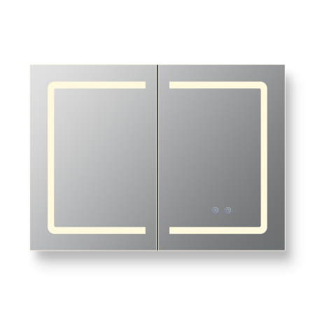 Oglindă Dulap LED Odin dreptunghiulară 60x80cm, ramă din aluminiu argintiu, cu dezaburire si touch, 3 tipuri de lumina, IP44, montare perete, ODG5310 [8]