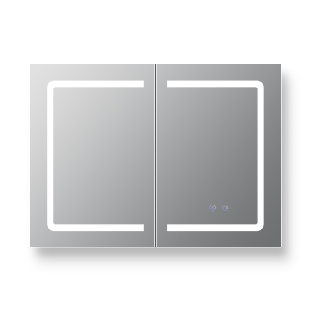 Oglindă Dulap LED Odin dreptunghiulară 60x80cm, ramă din aluminiu argintiu, cu dezaburire si touch, 3 tipuri de lumina, IP44, montare perete, ODG5310 [6]