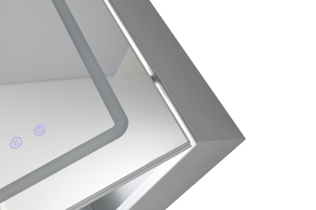 Oglindă Dulap LED Odin dreptunghiulară 60x80cm, ramă din aluminiu argintiu, cu dezaburire si touch, 3 tipuri de lumina, IP44, montare perete, ODG5310 [10]