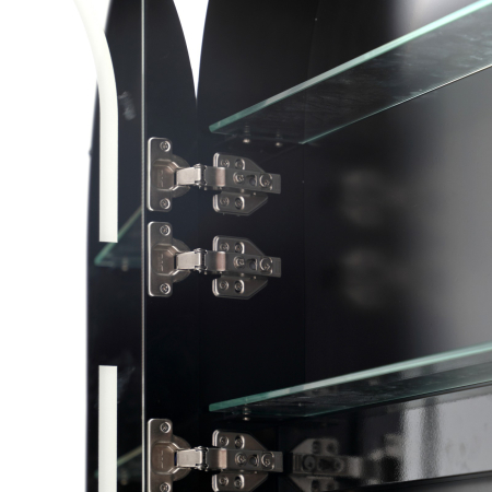 Oglindă Dulap LED Odin ovală 60x90cm, ramă din aluminiu negru, cu dezaburire si touch, 3 tipuri de lumina, IP44, montare perete, ODG5610 [10]