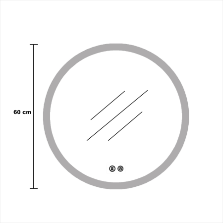 Oglinda LED DY005, Rotunda 60cm, Intrerupator Touch Si Dezaburire, 3 Tipuri De Lumina Si Dimabila, Rama din Acril [8]