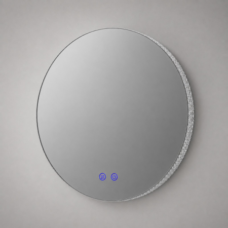 Oglinzi LED Rotunde - Oglinda LED DY005, Rotunda 60cm, Intrerupator Touch Si Dezaburire, 3 Tipuri De Lumina Si Dimabila, Rama din Acril