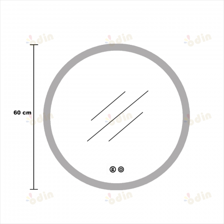 Oglinda LED DY006X, Rotunda 60cm, Intrerupator Touch, 3 Tipuri De Lumina Si Dimabila, Margine Mata din Auriu [5]